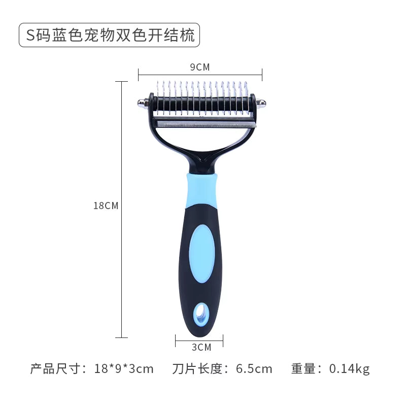 Pet Grooming Cleaning Tool 2 in 1 Pet Shedding Tool Combining Open Knot Hair Removal Hair Comb Hair Removal Comb for Cats Dogs