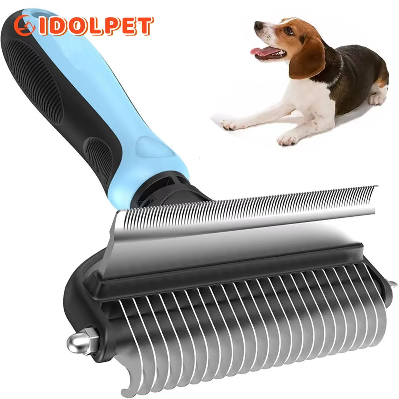 Pet Grooming Cleaning Tool 2 in 1 Pet Shedding Tool Combining Open Knot Hair Removal Hair Comb Hair Removal Comb for Cats Dogs