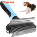 Pet Grooming Cleaning Tool 2 in 1 Pet Shedding Tool Combining Open Knot Hair Removal Hair Comb Hair Removal Comb for Cats Dogs