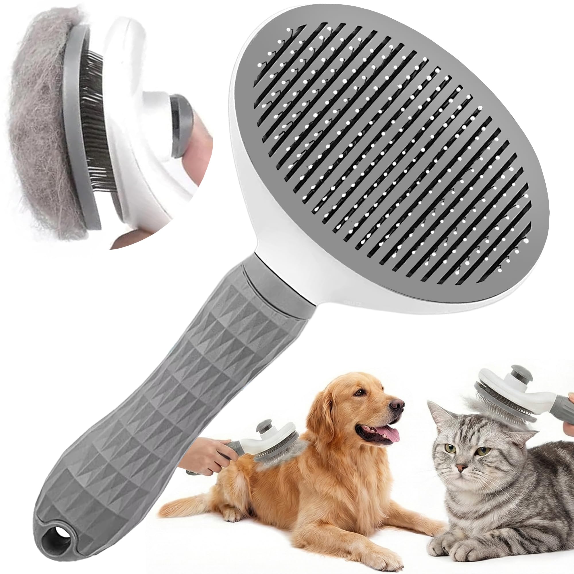 Self-Cleaning Pet Fur Comb – Cat & Dog Brush