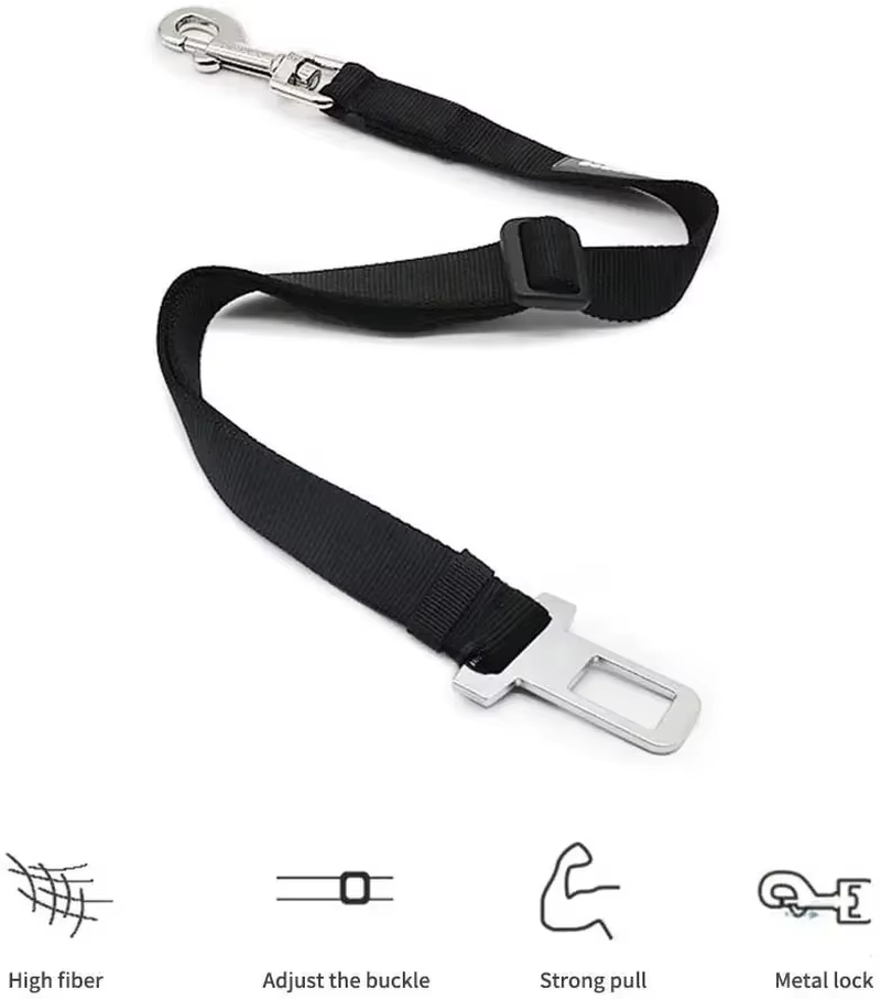 Pet Car Seat Belt – Adjustable Safety Harness for Dogs & Cats